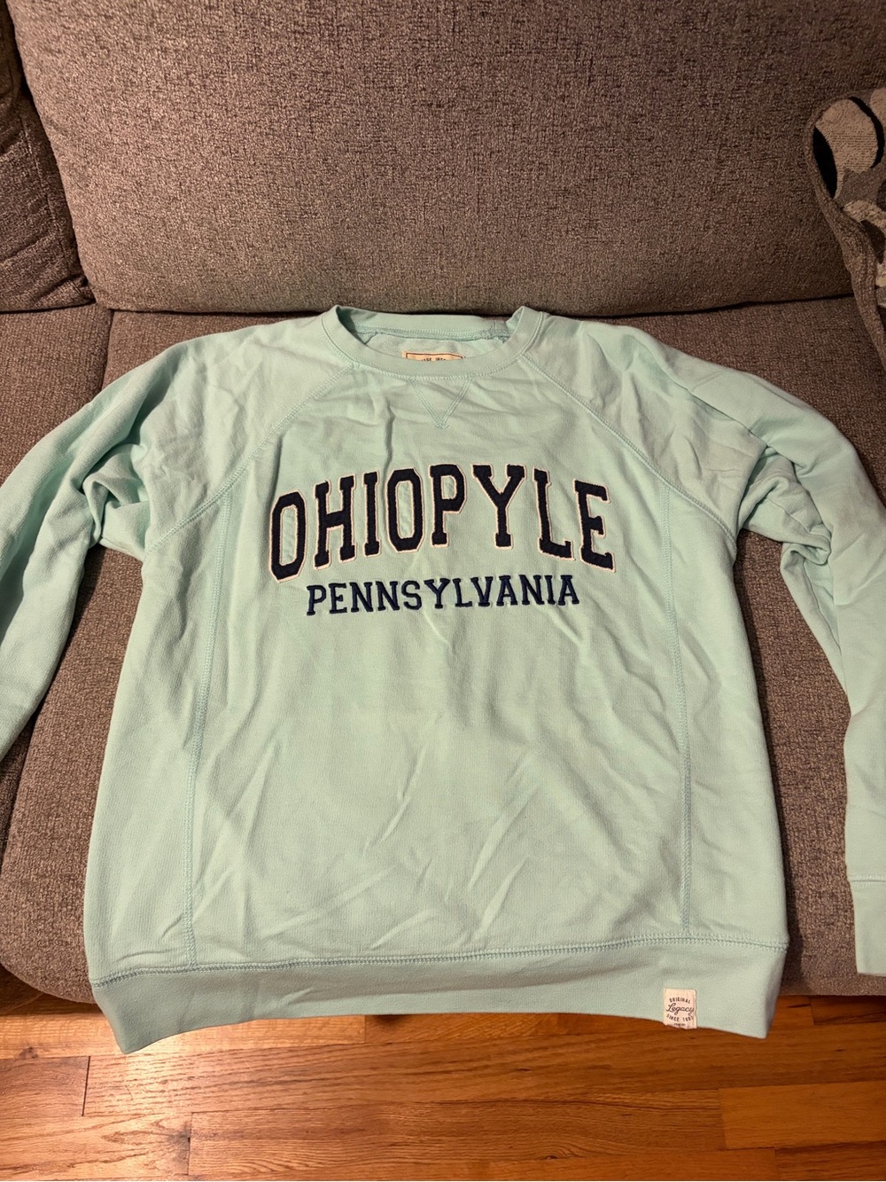 Legacy Light Aqua Crewneck Sweatshirt with Navy Appliqué